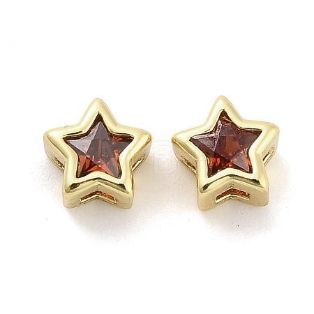 Brass with Cubic Zirconia Beads KK-H527-17G-1