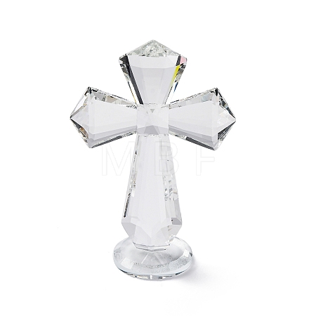 Natural Quartz Crystal Cross Figurines AJEW-H154-01A-1