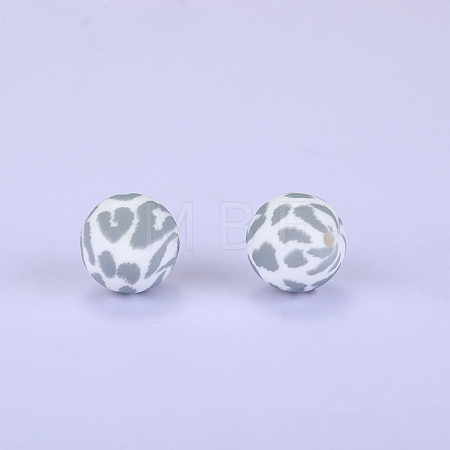 Printed Round Silicone Focal Beads SI-JX0056A-89-1
