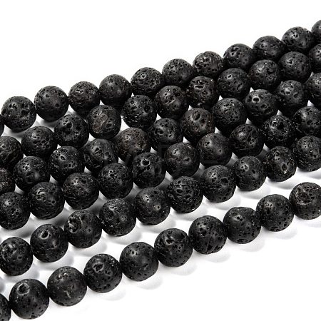 Natural Lava Rock Round Bead Strands X-G-M169-10mm-03-1