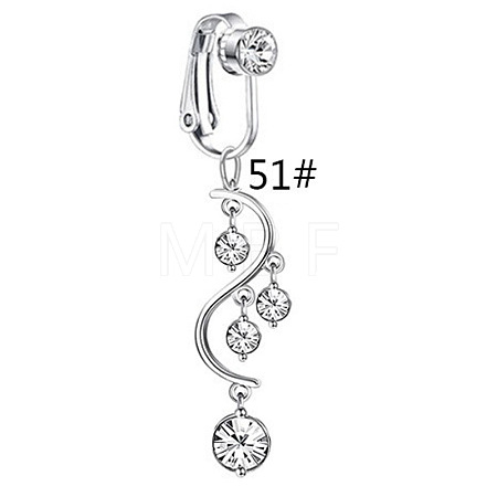Zinc Alloy Pave Clear Cubic Zirconia Clip on Belly Rings FS-WGD716D-03-1-1