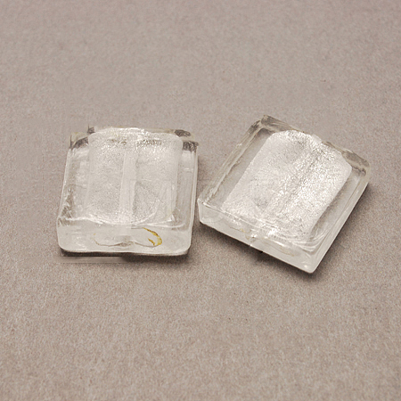 Handmade Silver Foil Lampwork Beads X-FOIL-S006-12x12mm-11-1