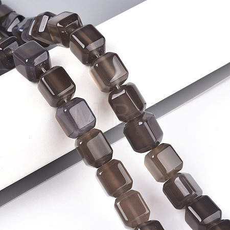 Natural Grey Agate Beads Strands G-N353-03A-01-1