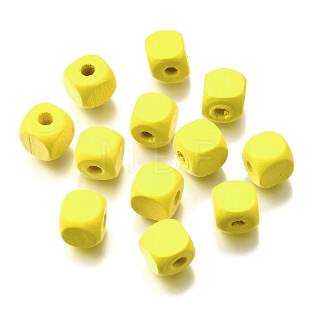 Spray Painted Wooden Beads WOOD-P021-01C-27-1