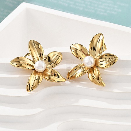 Ion Plating(IP) 304 Stainless Steel Stud Earrings EJEW-S246-05G-1