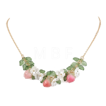 Epoxy Resin & Acrylic Pendant Necklace NJEW-TA00162-1