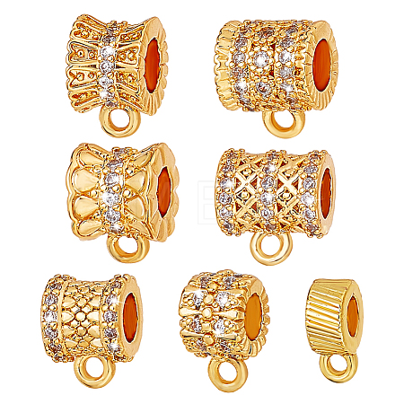 14Pcs 7 Styles Brass Tube Bails KK-AR0004-59-1
