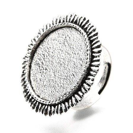 Vintage Adjustable Iron Finger Ring Components Alloy Cabochon Bezel Settings LS-X-PALLOY-Q300-14AS-NR-1