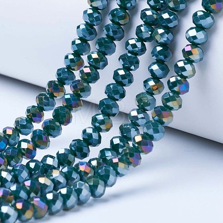 Electroplate Glass Beads Strands EGLA-A034-P8mm-B10-1