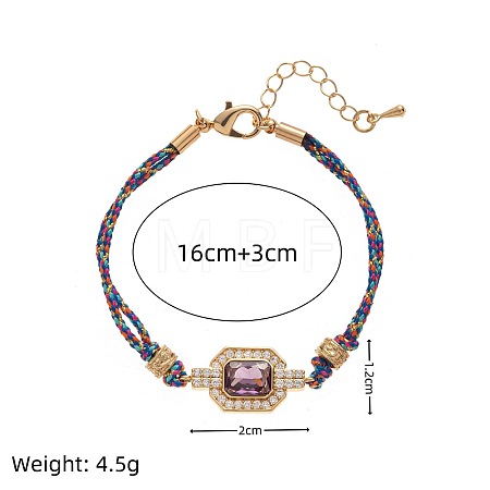 Brass Pave Cubic Zirconia Link Bracelets FS-WG0CA3D-05-1