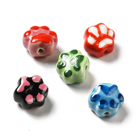 Handmade Printed Porcelain Beads X1-PORC-F005-02-1