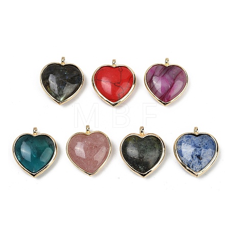 Natural & Synthetic Mixed Gemstone Pendants G-K347-10G-1