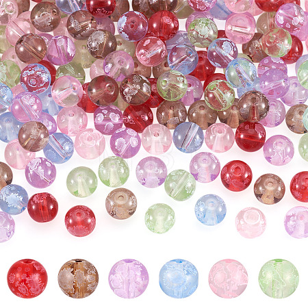 180Pcs 6 Colors Handmade Transparent Lampwork Beads LAMP-TA0002-82-1