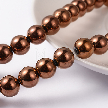 Non-Magnetic Synthetic Hematite Beads Strands G-G091-12mm-1