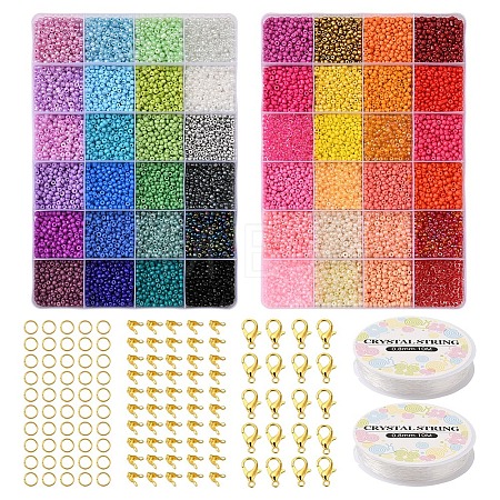 DIY Letter & Seed Beads Jewelry Set Making Kit DIY-YW0005-44-A-1
