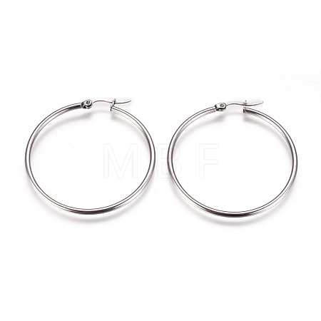 Tarnish Resistant 201 Stainless Steel Big Hoop Earrings X-EJEW-F237-02B-P-1