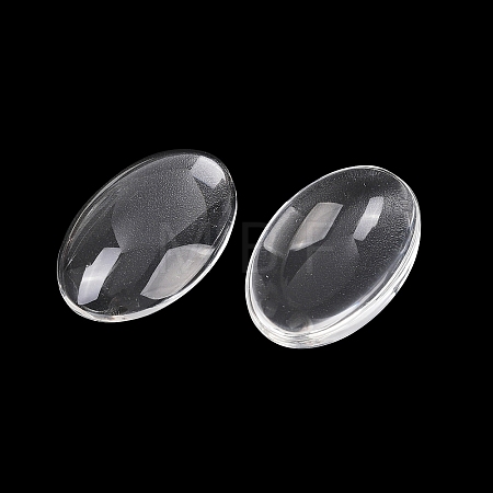 Transparent Oval Glass Cabochons GGLA-R022-30x20-1