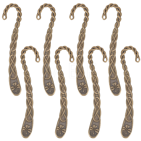 12Pcs Zinc Alloy Hook Bookmarks AJEW-SC0004-42-1