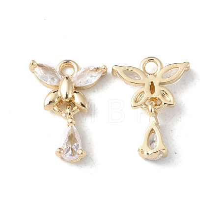 Brass Pave Cubic Zirconia Charms KK-G462-09KCG-1