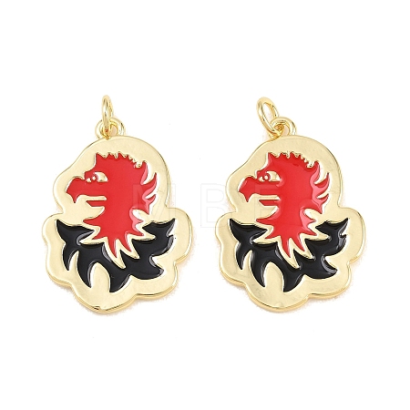 Brass Enamel Pendants KK-B167-10G-1