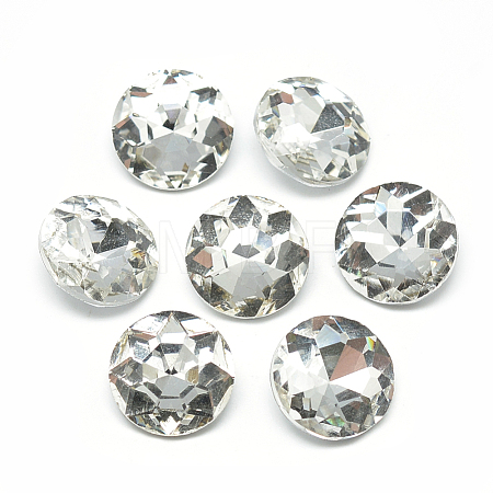 Pointed Back Glass Rhinestone Cabochons RGLA-T029-12mm-01-1
