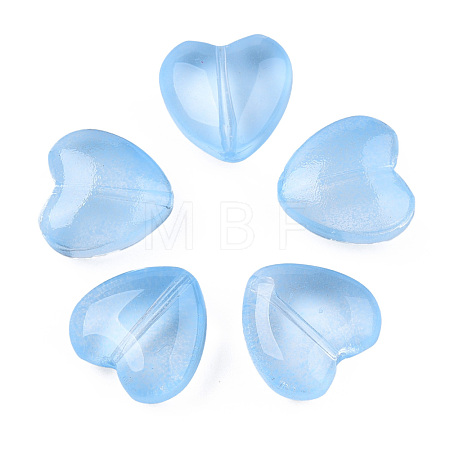 Transparent Spray Painted Glass Beads GLAA-N035-030-C03-1