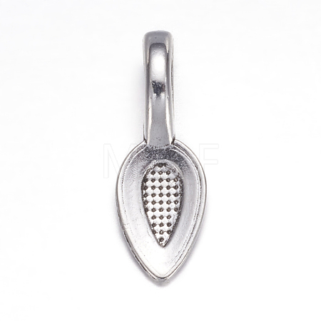 Tibetan Style Alloy Glue-on Flat Pad Bails AB3348Y-NF-1