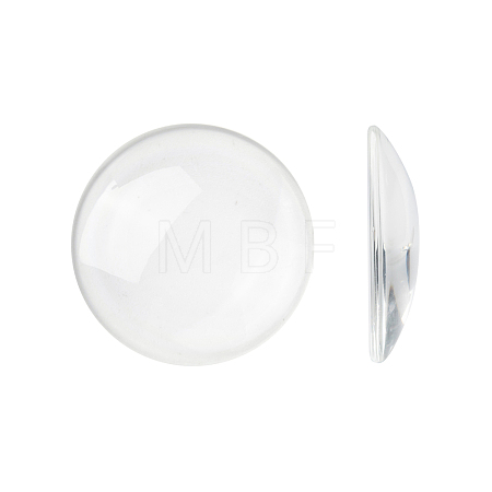 Transparent Glass Cabochons X-GGLA-R026-45mm-1