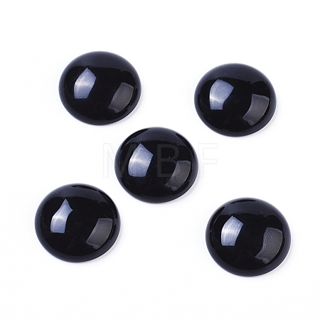 Natural Dyed & Heated Black Agate Cabochons G-L510-12C-03-1