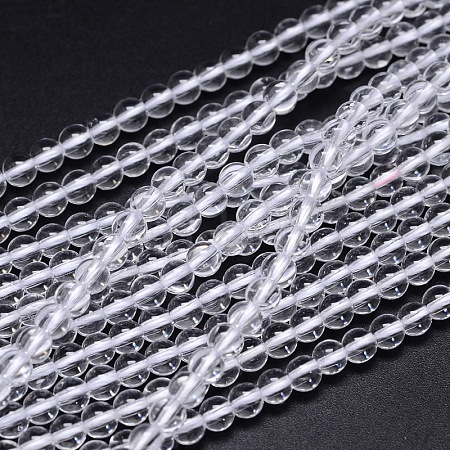 Round Natural Grade A Quartz Crystal Beads Strands G-H1648-4mm-01N-A-1