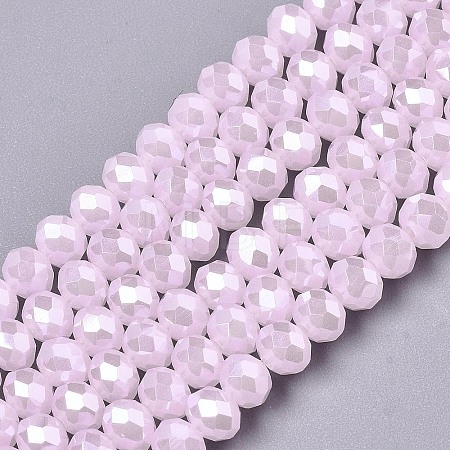 Electroplate Glass Beads Strands EGLA-A034-J8mm-A03-1