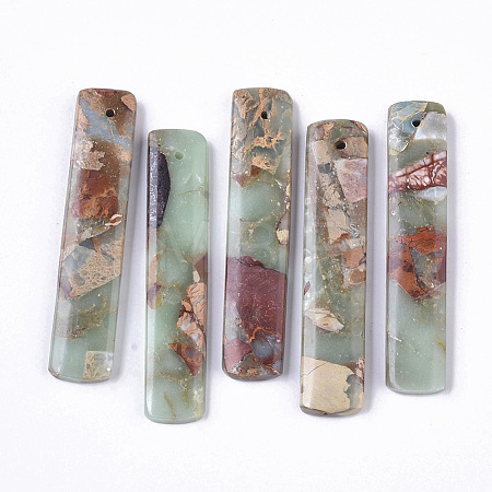Natural Aqua Terra Jasper Pendants G-S366-007E-1