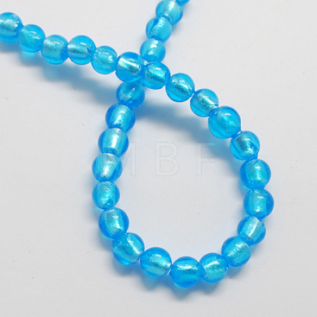 Handmade Silver Foil Glass Beads FOIL-R054-9-1