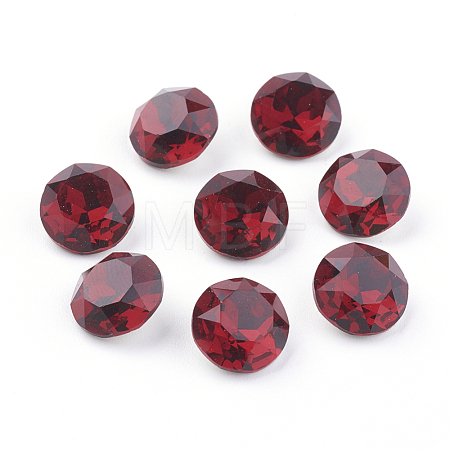 Pointed Back & Back Plated Glass Rhinestone Cabochons RGLA-J012-10mm-208-1