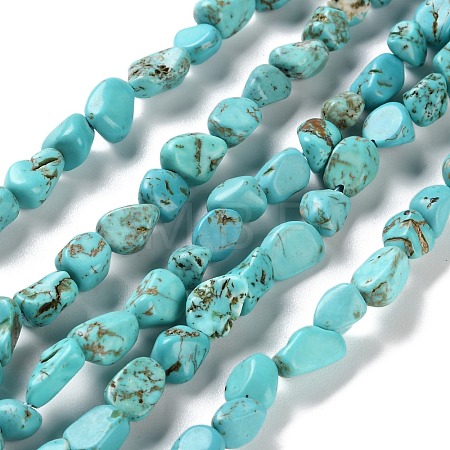Dyed & Heated Natural Turquoise Beads Strands X-G-P497-01C-17-1