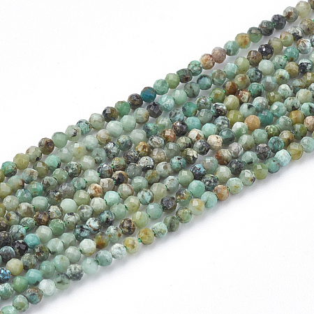 Natural African Turquoise(Jasper) Beads Strands X-G-T064-18-2mm-1