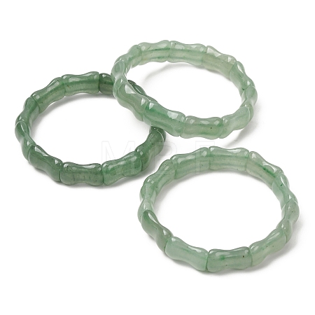 Bamboo Natural Green Aventurine Beads Stretch Bracelets for Women Men BJEW-K272-01P-1