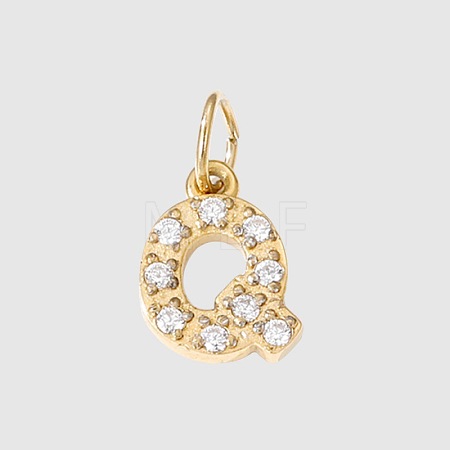 Stainless Steel Cubic Zirconia Pendants with Jump Rings X-FIND-PW0024-08Q-1