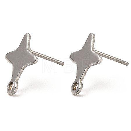 Non-Tarnish Star Shape 201 Stainless Steel Stud Earrings Findings STAS-Q251-02P-1