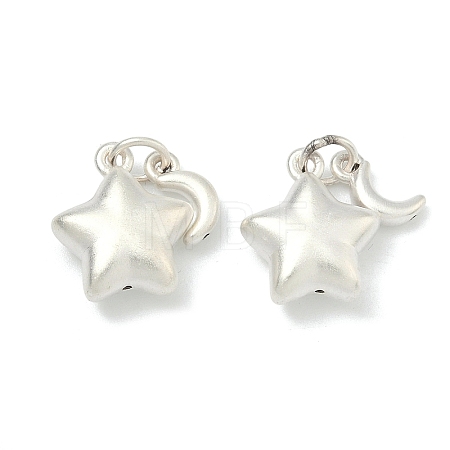 Fine Silver Chunky Star with Moon Charms STER-A050-11MS-1