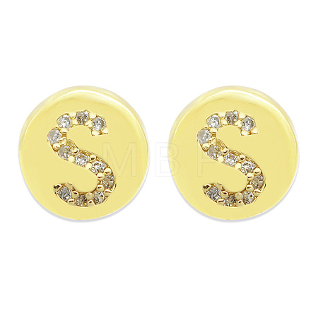 Brass Micro Pave Clear Cubic Zirconia Beads KK-T030-LA843-SX3-1