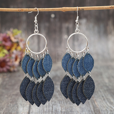 Imitation Leather & Zinc Alloy Dangle Earrings WG32886-02-1