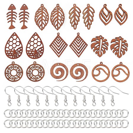 DIY Hollow Out Dangle Earring Making Kit DIY-SC0021-41-1