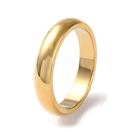 Ion Plating(IP) 304 Stainless Steel Simple Plain Band Finger Ring for Women Men High Polished X-RJEW-F152-03G-1