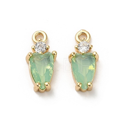Brass Micro Pave Cubic Zirconia Pendants KK-P301-02G-02-1