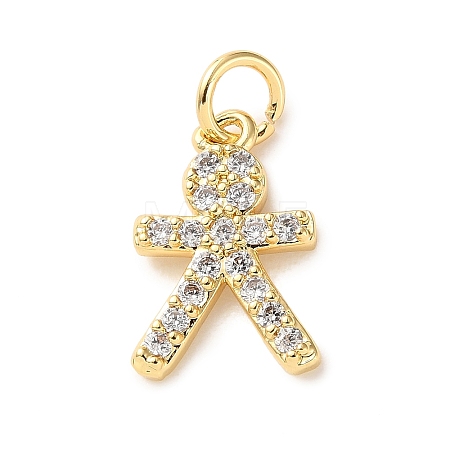 Brass Micro Pave Cubic Zirconia Charms LS-KK-I383-05G-03-1
