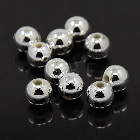 Plating Plastic Acrylic Round Beads PACR-L003-12mm-S-1