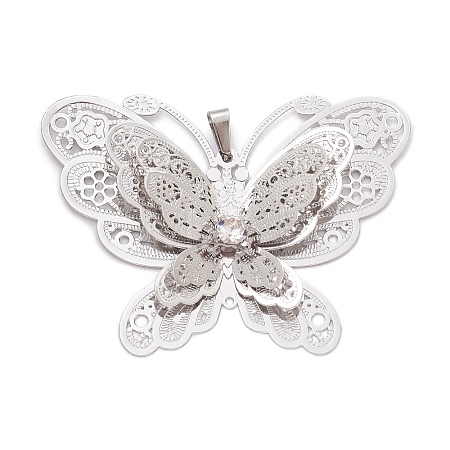 Brass Rhinestone Pendants PALLOY-JF02513-05-1