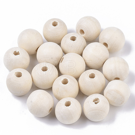 Natural Unfinished Wood Beads WOOD-S651-A16mm-LF-1