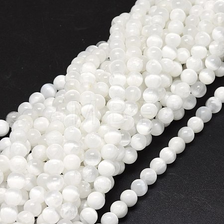 Natural Selenite Beads Strands G-O201A-02B-1